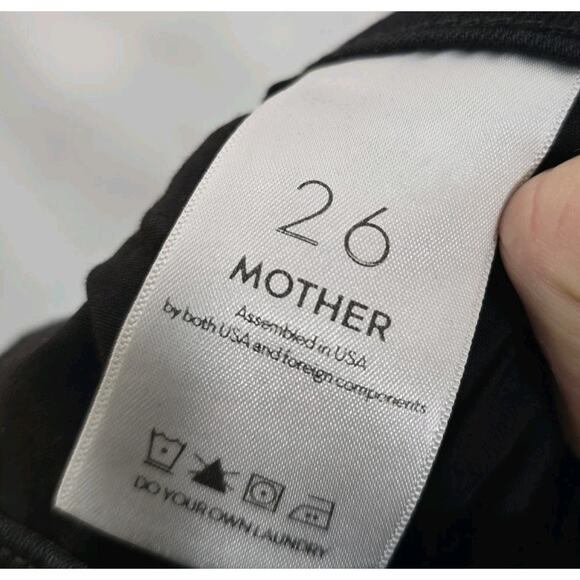 Mother Jeans Womens 26 Black High Rise Stunner Double Zip Ankle Step Fray Guilty - Picture 4 of 13